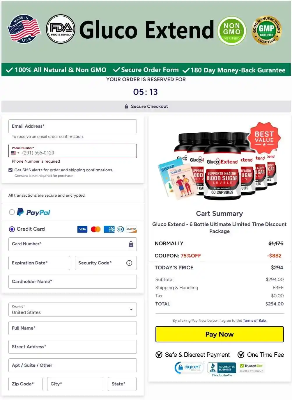 Secure Checkout Form